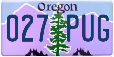 OR license plate 027PUG