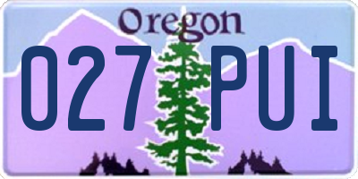 OR license plate 027PUI