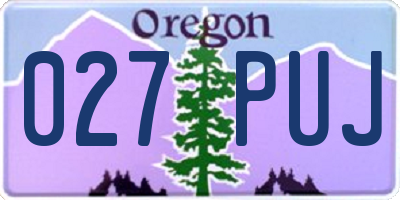 OR license plate 027PUJ