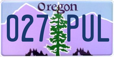 OR license plate 027PUL