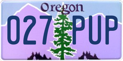 OR license plate 027PUP