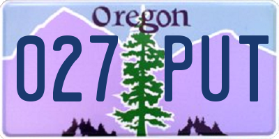 OR license plate 027PUT