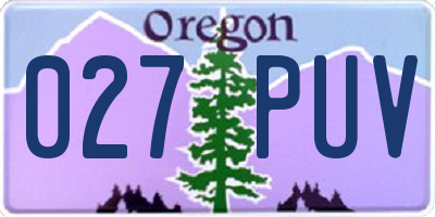 OR license plate 027PUV