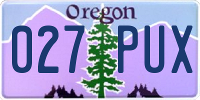 OR license plate 027PUX