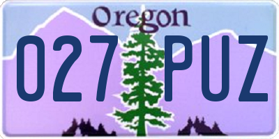 OR license plate 027PUZ