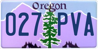 OR license plate 027PVA