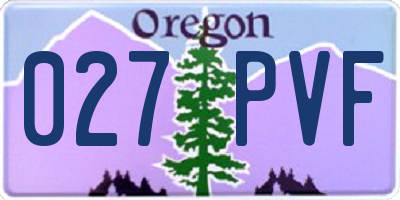 OR license plate 027PVF