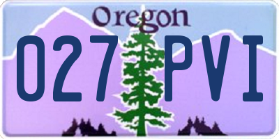 OR license plate 027PVI