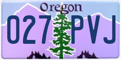 OR license plate 027PVJ