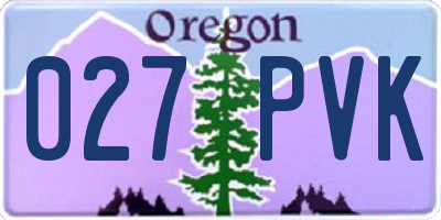 OR license plate 027PVK