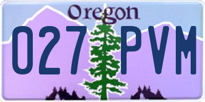 OR license plate 027PVM