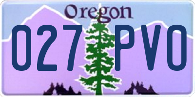 OR license plate 027PVO