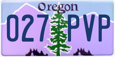 OR license plate 027PVP