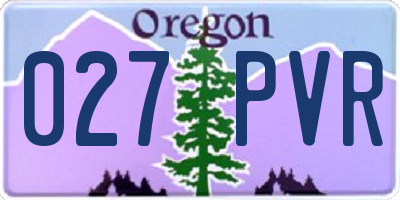 OR license plate 027PVR