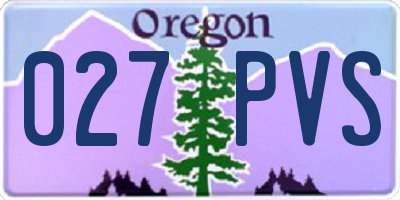 OR license plate 027PVS