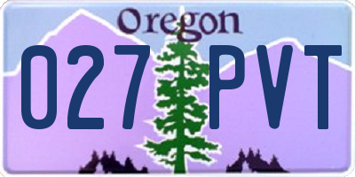 OR license plate 027PVT