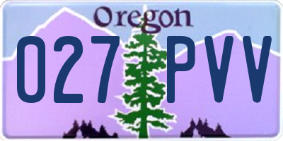 OR license plate 027PVV