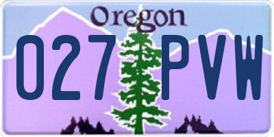 OR license plate 027PVW