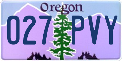 OR license plate 027PVY