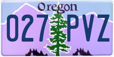 OR license plate 027PVZ