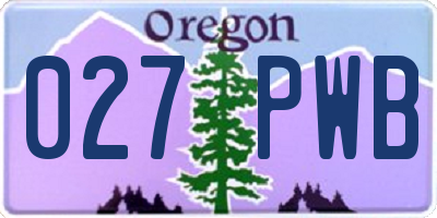 OR license plate 027PWB