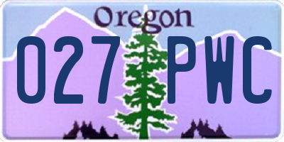 OR license plate 027PWC