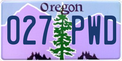 OR license plate 027PWD