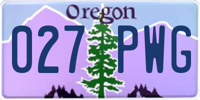 OR license plate 027PWG