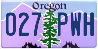 OR license plate 027PWH