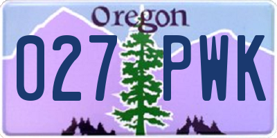 OR license plate 027PWK
