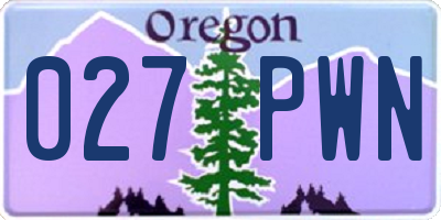 OR license plate 027PWN