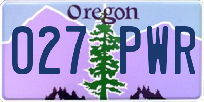 OR license plate 027PWR