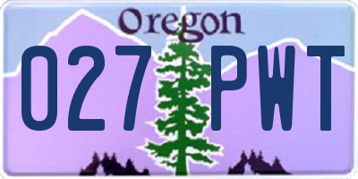 OR license plate 027PWT