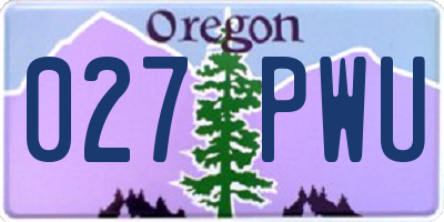 OR license plate 027PWU