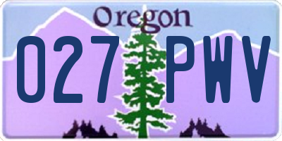 OR license plate 027PWV