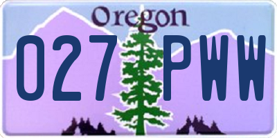 OR license plate 027PWW