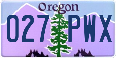 OR license plate 027PWX