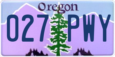 OR license plate 027PWY