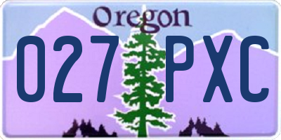 OR license plate 027PXC
