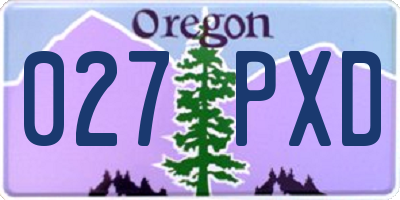 OR license plate 027PXD