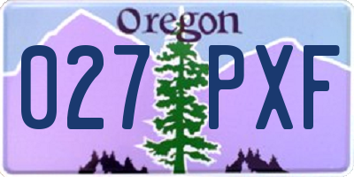 OR license plate 027PXF