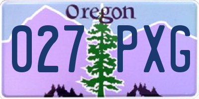 OR license plate 027PXG
