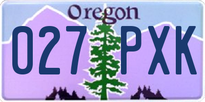 OR license plate 027PXK
