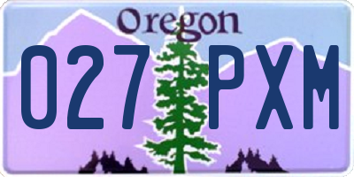 OR license plate 027PXM