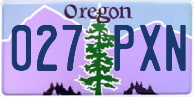 OR license plate 027PXN