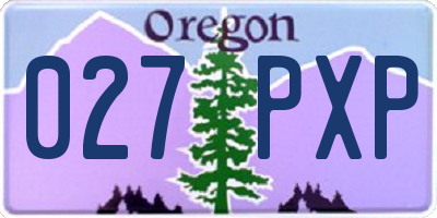 OR license plate 027PXP
