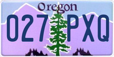 OR license plate 027PXQ