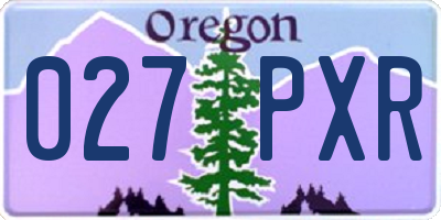 OR license plate 027PXR