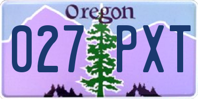 OR license plate 027PXT