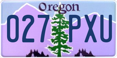 OR license plate 027PXU